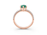 Rose gold Marquise Cut Cut Pave Diamond Engagement Ring with Channel Set Band and Four-Prong Setting_3
