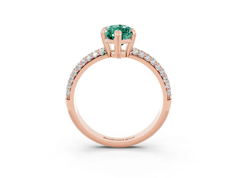 Rose gold Marquise Cut Cut Pave Diamond Engagement Ring with Channel Set Band and Four-Prong Setting_3