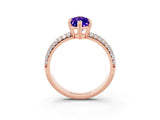 Rose gold Marquise Cut Cut Pave Diamond Engagement Ring with Channel Set Band and Four-Prong Setting_3