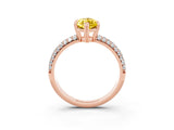 Rose gold Marquise Cut Cut Pave Diamond Engagement Ring with Channel Set Band and Four-Prong Setting_3
