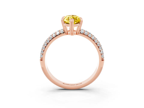 Rose gold Marquise Cut Cut Pave Diamond Engagement Ring with Channel Set Band and Four-Prong Setting_3