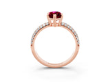 Rose gold Marquise Cut Cut Pave Diamond Engagement Ring with Channel Set Band and Four-Prong Setting_3