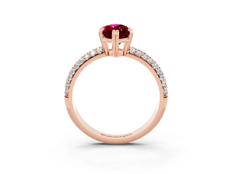 Rose gold Marquise Cut Cut Pave Diamond Engagement Ring with Channel Set Band and Four-Prong Setting_3