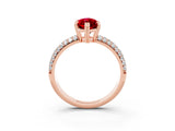 Rose gold Marquise Cut Cut Pave Diamond Engagement Ring with Channel Set Band and Four-Prong Setting_3
