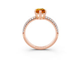 Rose gold Marquise Cut Cut Pave Diamond Engagement Ring with Channel Set Band and Four-Prong Setting_3