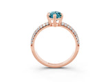 Rose gold Marquise Cut Cut Pave Diamond Engagement Ring with Channel Set Band and Four-Prong Setting_3