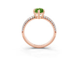 Rose gold Marquise Cut Cut Pave Diamond Engagement Ring with Channel Set Band and Four-Prong Setting_3