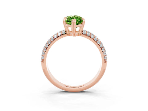 Rose gold Marquise Cut Cut Pave Diamond Engagement Ring with Channel Set Band and Four-Prong Setting_3