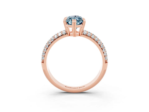 Rose gold Marquise Cut Cut Pave Diamond Engagement Ring with Channel Set Band and Four-Prong Setting_3