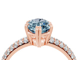 Rose gold Marquise Cut Cut Pave Diamond Engagement Ring with Channel Set Band and Four-Prong Setting_4