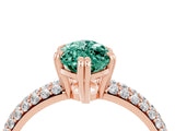 Rose gold Marquise Cut Cut Pave Diamond Engagement Ring with Channel Set Band and Four-Prong Setting_4