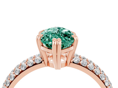 Rose gold Marquise Cut Cut Pave Diamond Engagement Ring with Channel Set Band and Four-Prong Setting_4