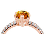 Rose gold Marquise Cut Cut Pave Diamond Engagement Ring with Channel Set Band and Four-Prong Setting_4