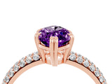 Rose gold Marquise Cut Cut Pave Diamond Engagement Ring with Channel Set Band and Four-Prong Setting_4