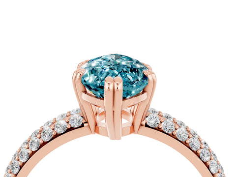 Rose gold Marquise Cut Cut Pave Diamond Engagement Ring with Channel Set Band and Four-Prong Setting_4