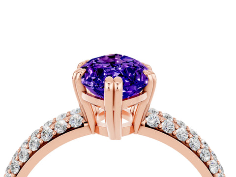 Rose gold Marquise Cut Cut Pave Diamond Engagement Ring with Channel Set Band and Four-Prong Setting_4