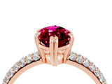 Rose gold Marquise Cut Cut Pave Diamond Engagement Ring with Channel Set Band and Four-Prong Setting_4