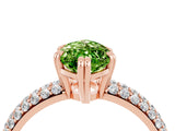 Rose gold Marquise Cut Cut Pave Diamond Engagement Ring with Channel Set Band and Four-Prong Setting_4
