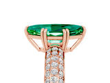 Rose gold Marquise Cut Cut Pave Diamond Engagement Ring with Channel Set Band and Four-Prong Setting_5