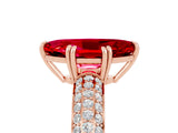 Rose gold Marquise Cut Cut Pave Diamond Engagement Ring with Channel Set Band and Four-Prong Setting_5