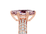 Rose gold Marquise Cut Cut Pave Diamond Engagement Ring with Channel Set Band and Four-Prong Setting_5