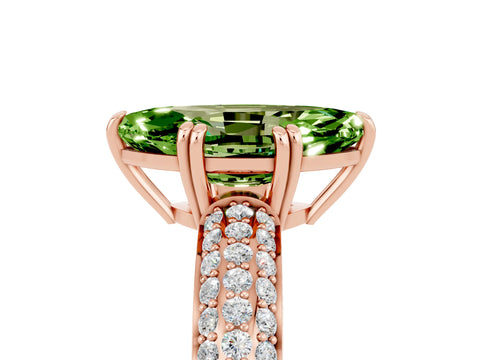 Rose gold Marquise Cut Cut Pave Diamond Engagement Ring with Channel Set Band and Four-Prong Setting_5
