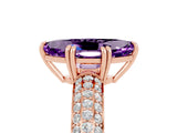 Rose gold Marquise Cut Cut Pave Diamond Engagement Ring with Channel Set Band and Four-Prong Setting_5