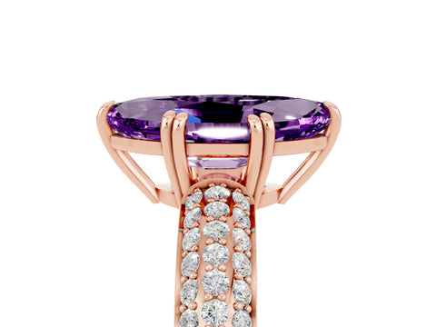 Rose gold Marquise Cut Cut Pave Diamond Engagement Ring with Channel Set Band and Four-Prong Setting_5