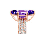 Rose gold Marquise Cut Cut Pave Diamond Engagement Ring with Channel Set Band and Four-Prong Setting_5