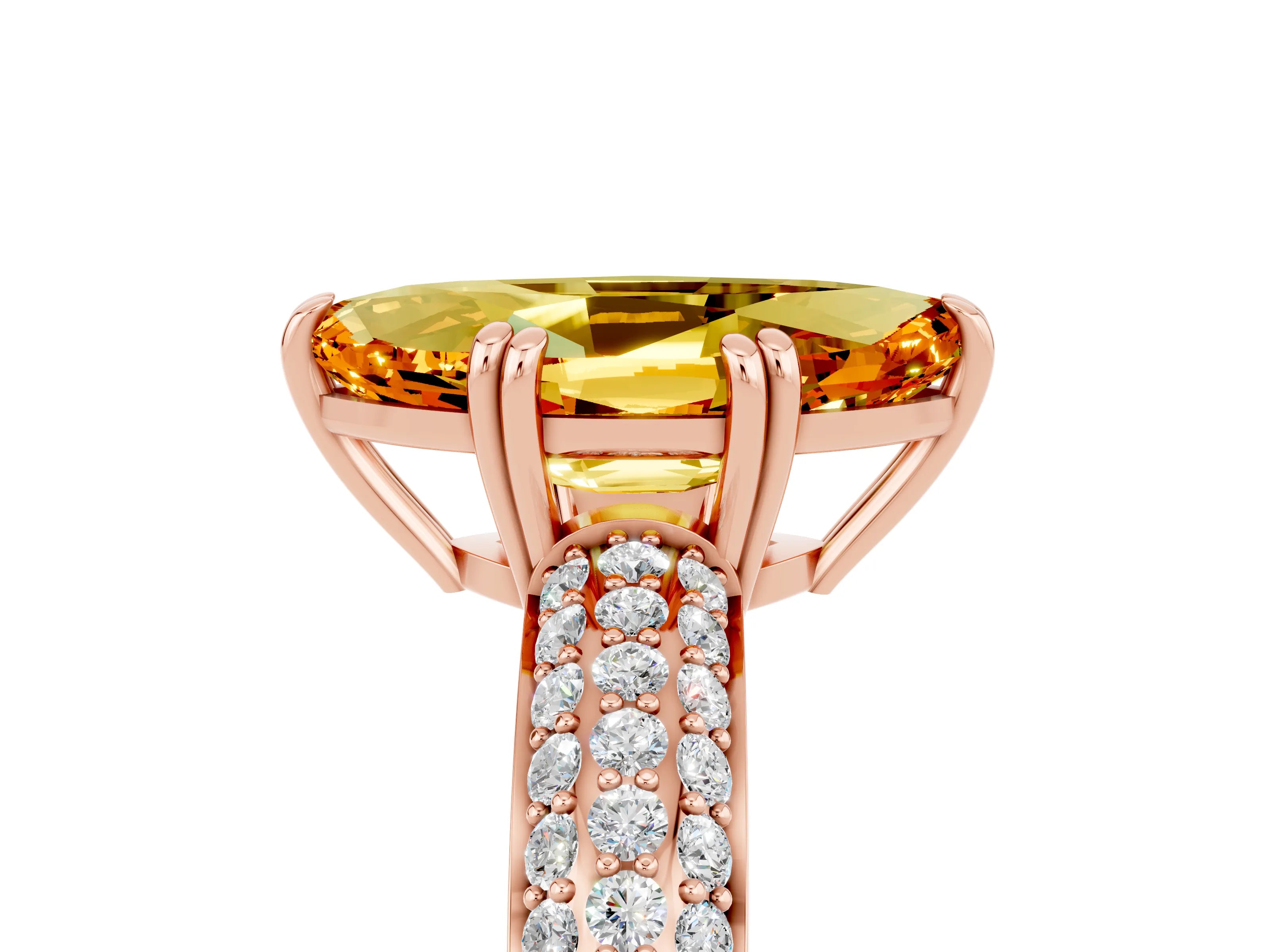 Rose gold Marquise Cut Cut Pave Diamond Engagement Ring with Channel Set Band and Four-Prong Setting_5