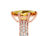 Rose gold Marquise Cut Cut Pave Diamond Engagement Ring with Channel Set Band and Four-Prong Setting_5