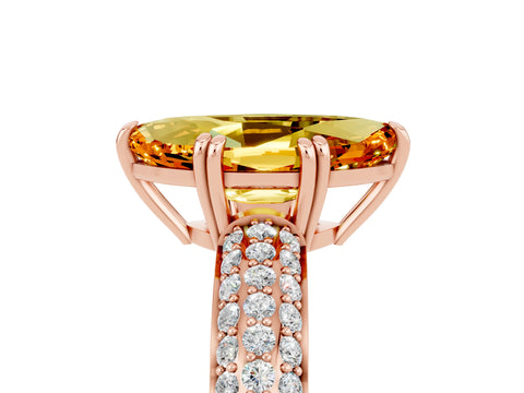 Rose gold Marquise Cut Cut Pave Diamond Engagement Ring with Channel Set Band and Four-Prong Setting_5