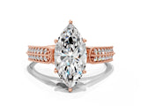 Rose gold Marquise Cut Cut Pave Split Shank Engagement Ring with Four-Prong Setting_15