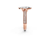 Rose gold Marquise Cut Cut Pave Split Shank Engagement Ring with Four-Prong Setting_17