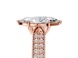 Rose gold Marquise Cut Cut Pave Split Shank Engagement Ring with Four-Prong Setting_20