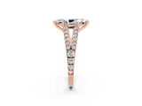 Rose gold Marquise Cut Cut Split Shank Pave Diamond Engagement Ring with Four-Prong Setting_2