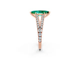 Rose gold Marquise Cut Cut Split Shank Pave Diamond Engagement Ring with Four-Prong Setting_2