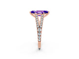 Rose gold Marquise Cut Cut Split Shank Pave Diamond Engagement Ring with Four-Prong Setting_2