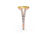 Rose gold Marquise Cut Cut Split Shank Pave Diamond Engagement Ring with Four-Prong Setting_2