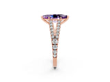 Rose gold Marquise Cut Cut Split Shank Pave Diamond Engagement Ring with Four-Prong Setting_2