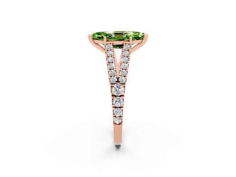 Rose gold Marquise Cut Cut Split Shank Pave Diamond Engagement Ring with Four-Prong Setting_2