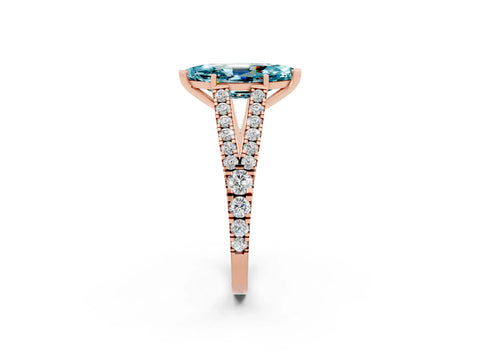 Rose gold Marquise Cut Cut Split Shank Pave Diamond Engagement Ring with Four-Prong Setting_2