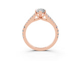 Rose gold Marquise Cut Cut Split Shank Pave Diamond Engagement Ring with Four-Prong Setting_3