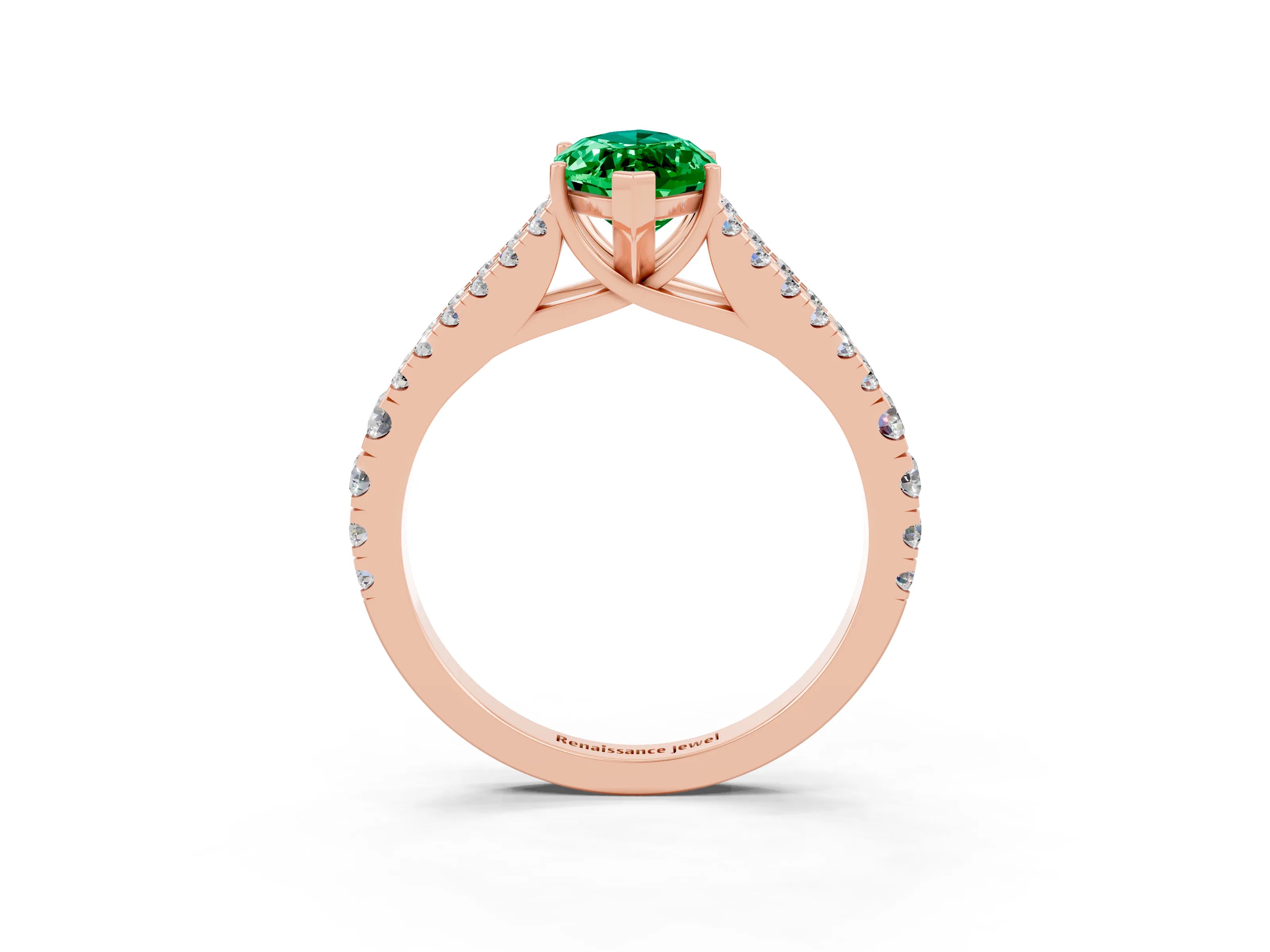 Rose gold Marquise Cut Cut Split Shank Pave Diamond Engagement Ring with Four-Prong Setting_3