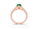 Rose gold Marquise Cut Cut Split Shank Pave Diamond Engagement Ring with Four-Prong Setting_3