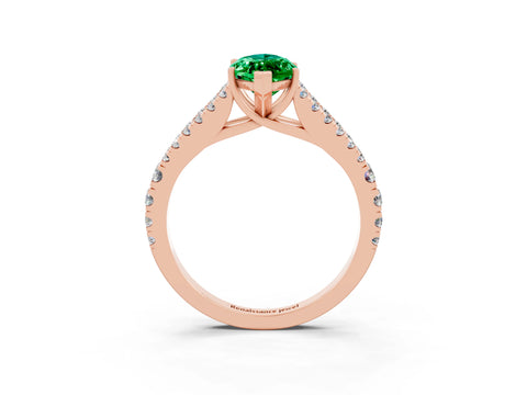 Rose gold Marquise Cut Cut Split Shank Pave Diamond Engagement Ring with Four-Prong Setting_3