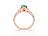 Rose gold Marquise Cut Cut Split Shank Pave Diamond Engagement Ring with Four-Prong Setting_3