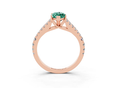 Rose gold Marquise Cut Cut Split Shank Pave Diamond Engagement Ring with Four-Prong Setting_3