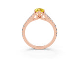 Rose gold Marquise Cut Cut Split Shank Pave Diamond Engagement Ring with Four-Prong Setting_3
