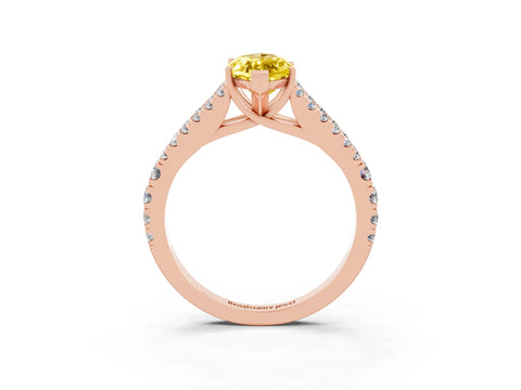 Rose gold Marquise Cut Cut Split Shank Pave Diamond Engagement Ring with Four-Prong Setting_3